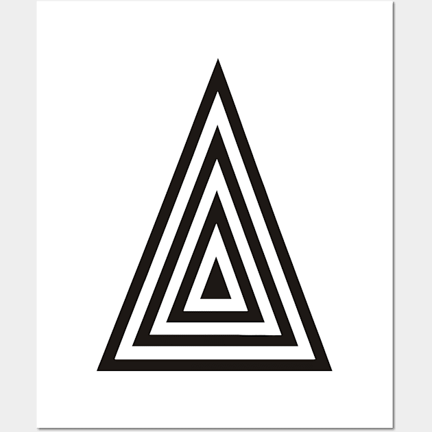 Triangles in Triangles black Wall Art by ihavethisthingwithtriangles